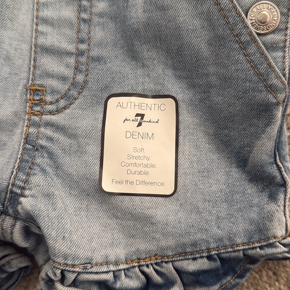 Seven for all mankind overall shorts and pink tee set 18 months brand new - Picture 2 of 4